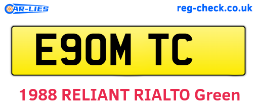 E90MTC are the vehicle registration plates.