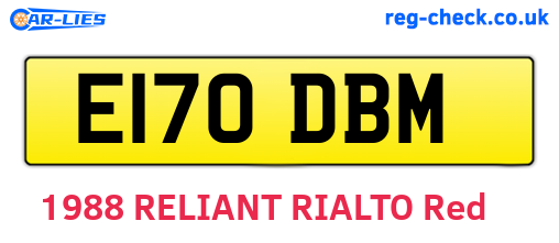 E170DBM are the vehicle registration plates.