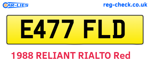 E477FLD are the vehicle registration plates.