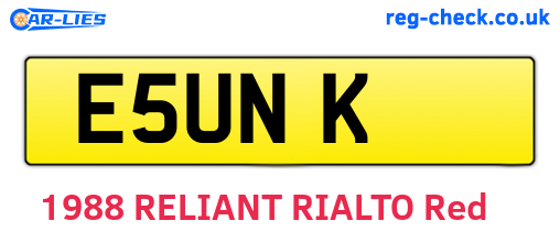 E5UNK are the vehicle registration plates.