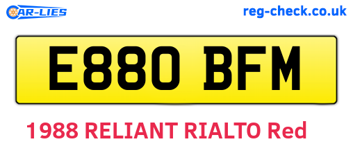 E880BFM are the vehicle registration plates.