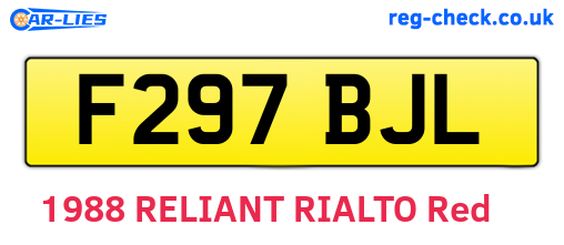 F297BJL are the vehicle registration plates.