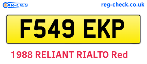 F549EKP are the vehicle registration plates.