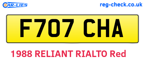 F707CHA are the vehicle registration plates.