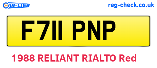 F711PNP are the vehicle registration plates.