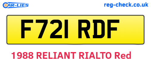 F721RDF are the vehicle registration plates.