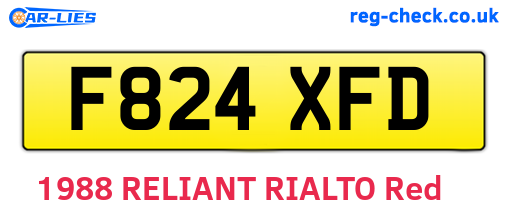 F824XFD are the vehicle registration plates.