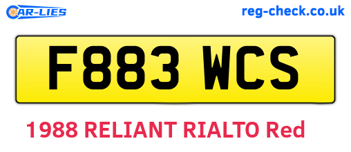 F883WCS are the vehicle registration plates.