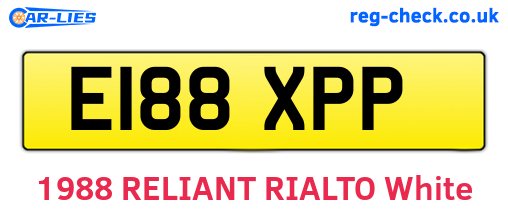 E188XPP are the vehicle registration plates.