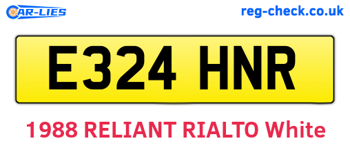 E324HNR are the vehicle registration plates.