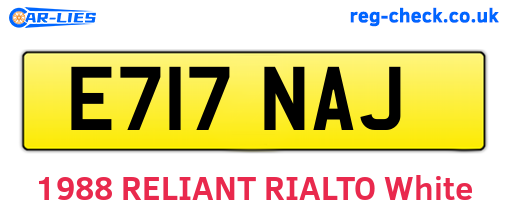 E717NAJ are the vehicle registration plates.