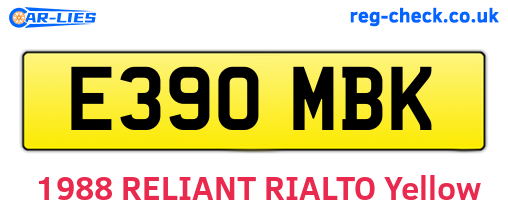 E390MBK are the vehicle registration plates.