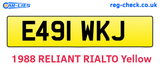 E491WKJ are the vehicle registration plates.