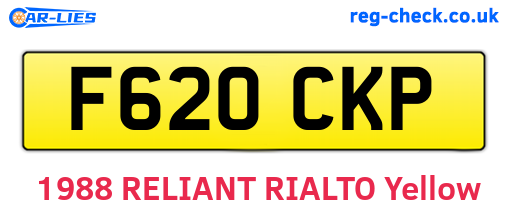 F620CKP are the vehicle registration plates.