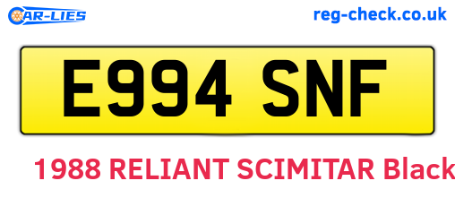 E994SNF are the vehicle registration plates.