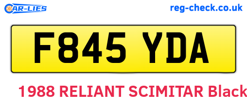 F845YDA are the vehicle registration plates.