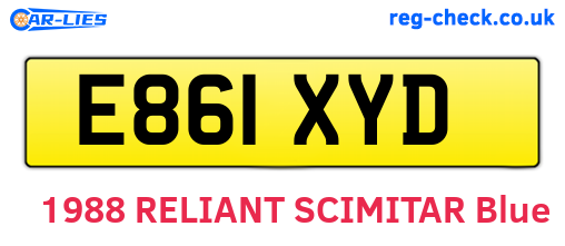 E861XYD are the vehicle registration plates.