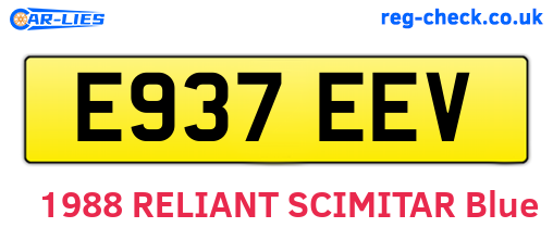 E937EEV are the vehicle registration plates.