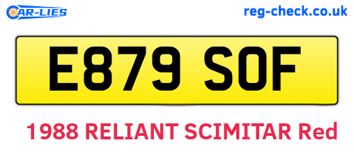E879SOF are the vehicle registration plates.