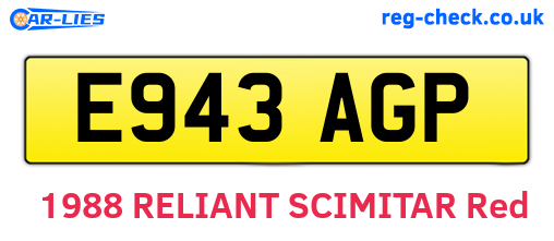 E943AGP are the vehicle registration plates.