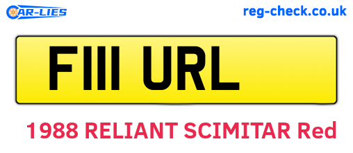 F111URL are the vehicle registration plates.