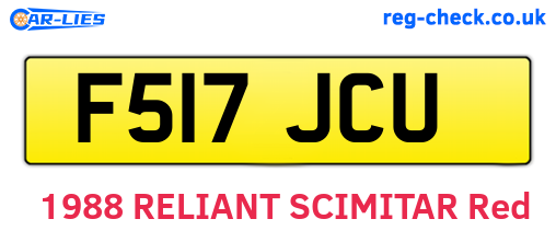 F517JCU are the vehicle registration plates.