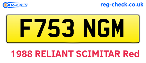 F753NGM are the vehicle registration plates.