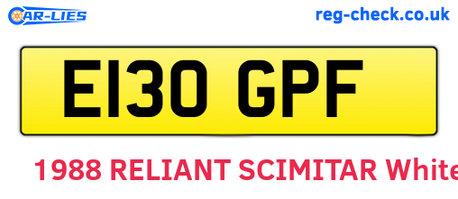 E130GPF are the vehicle registration plates.