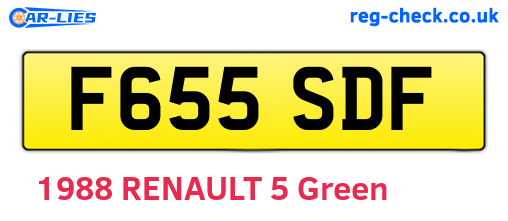 F655SDF are the vehicle registration plates.