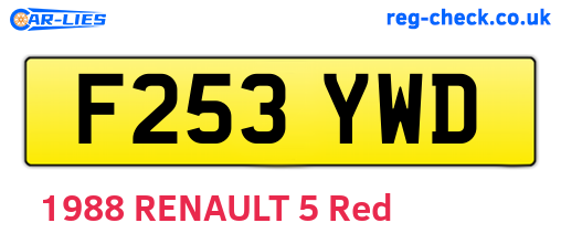 F253YWD are the vehicle registration plates.