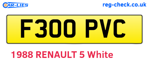 F300PVC are the vehicle registration plates.