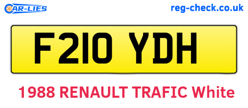 F210YDH are the vehicle registration plates.