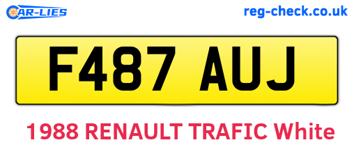 F487AUJ are the vehicle registration plates.