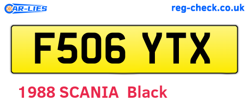 F506YTX are the vehicle registration plates.