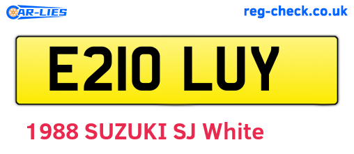 E210LUY are the vehicle registration plates.