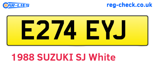 E274EYJ are the vehicle registration plates.