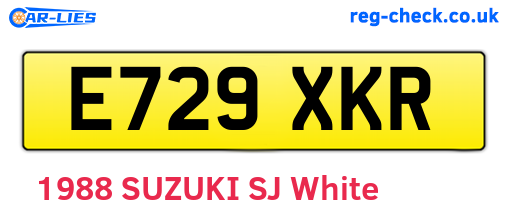 E729XKR are the vehicle registration plates.