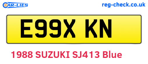 E99XKN are the vehicle registration plates.