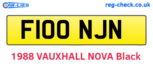 F100NJN are the vehicle registration plates.