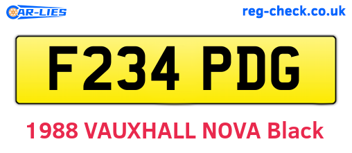 F234PDG are the vehicle registration plates.