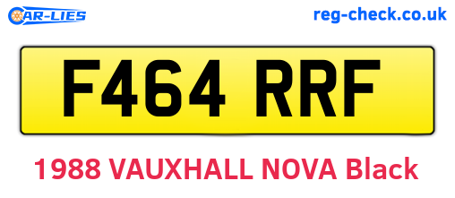 F464RRF are the vehicle registration plates.