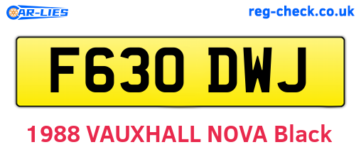 F630DWJ are the vehicle registration plates.