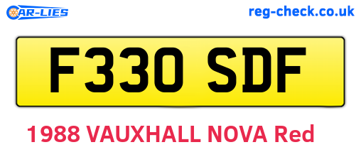F330SDF are the vehicle registration plates.