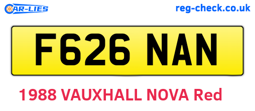 F626NAN are the vehicle registration plates.