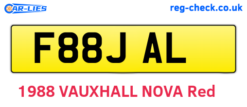 F88JAL are the vehicle registration plates.