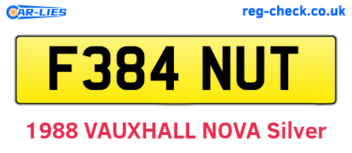 F384NUT are the vehicle registration plates.