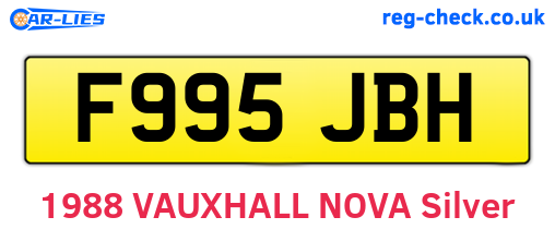 F995JBH are the vehicle registration plates.