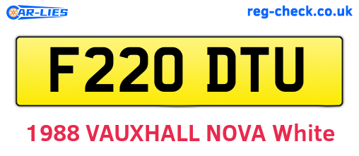 F220DTU are the vehicle registration plates.