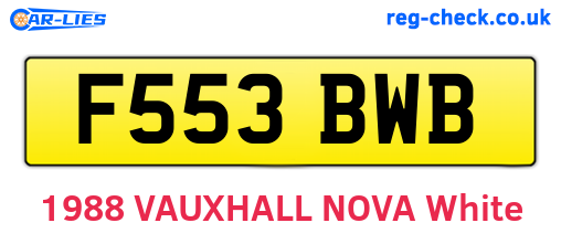 F553BWB are the vehicle registration plates.