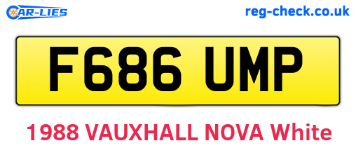 F686UMP are the vehicle registration plates.